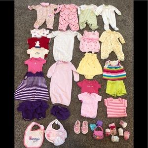 0-3 month girls bundle! Onsies shoes outfits lot